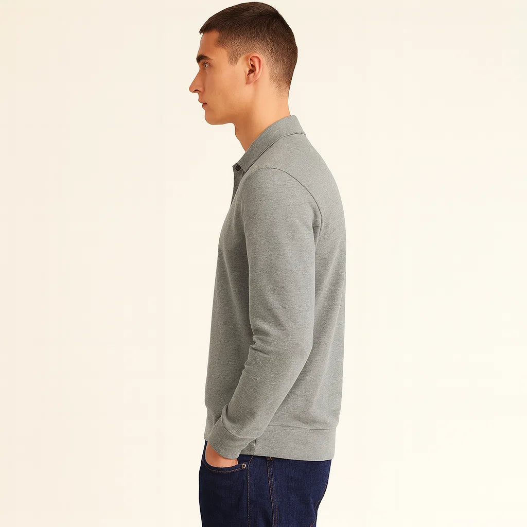 Klassisches Langarm-Poloshirt für Herren