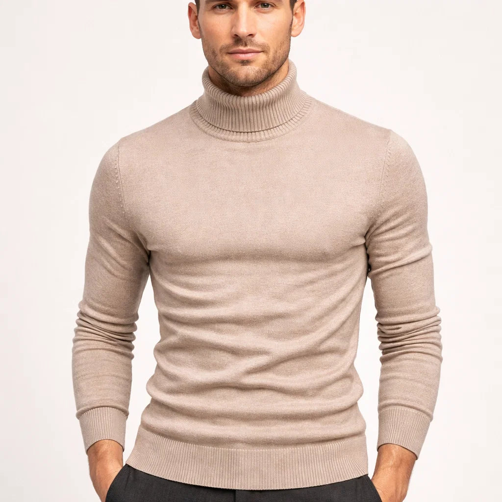 Herren Rollkragenpullover | Zeitloser & Leichter Strickpullover für Alltag & Business | Leon
