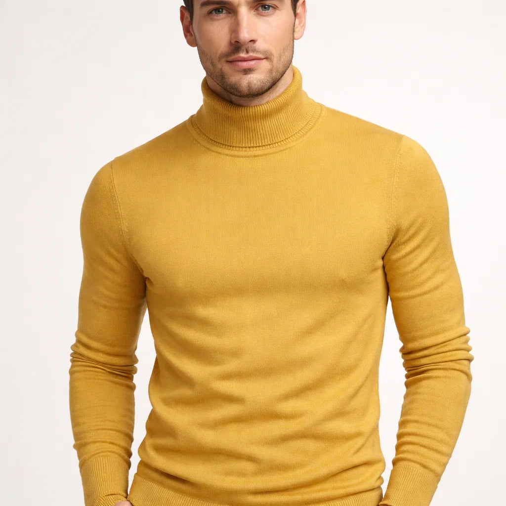 Herren Rollkragenpullover | Zeitloser & Leichter Strickpullover für Alltag & Business | Leon