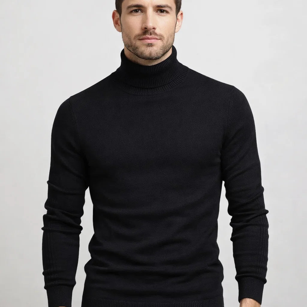 Herren Rollkragenpullover | Zeitloser & Leichter Strickpullover für Alltag & Business | Leon