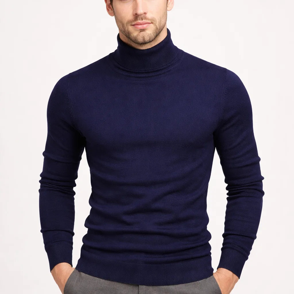 Herren Rollkragenpullover | Zeitloser & Leichter Strickpullover für Alltag & Business | Leon
