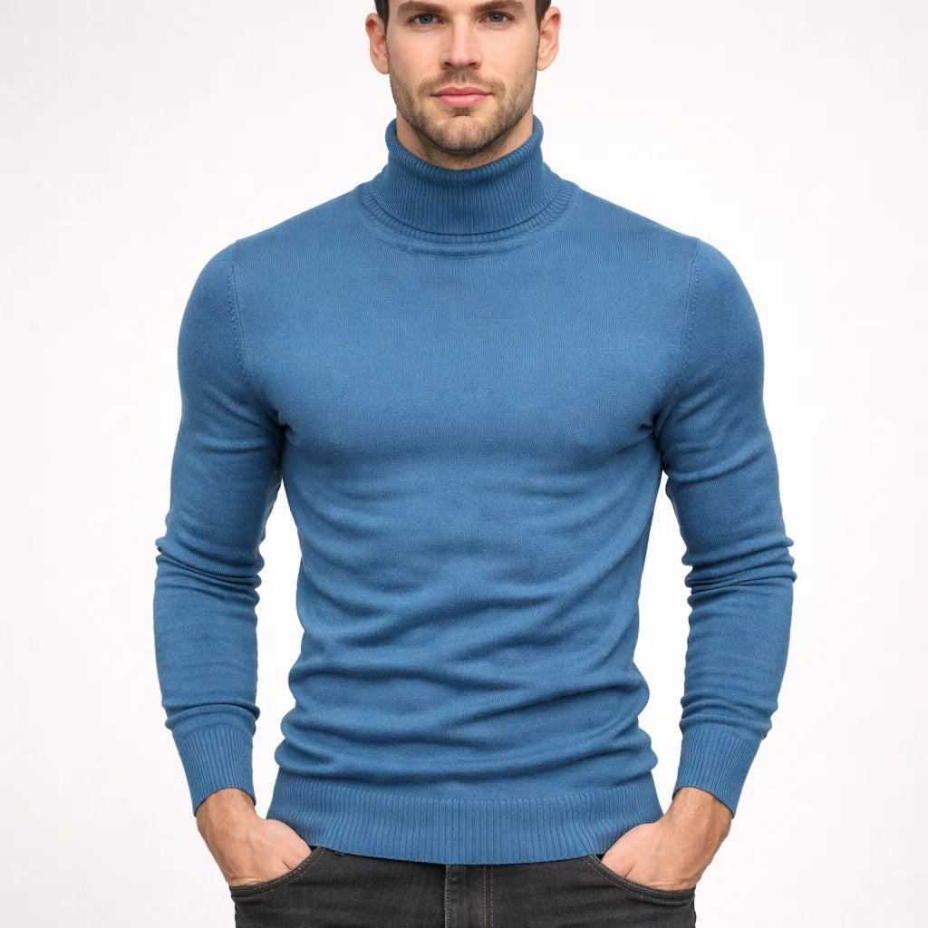 Herren Rollkragenpullover | Zeitloser & Leichter Strickpullover für Alltag & Business | Leon