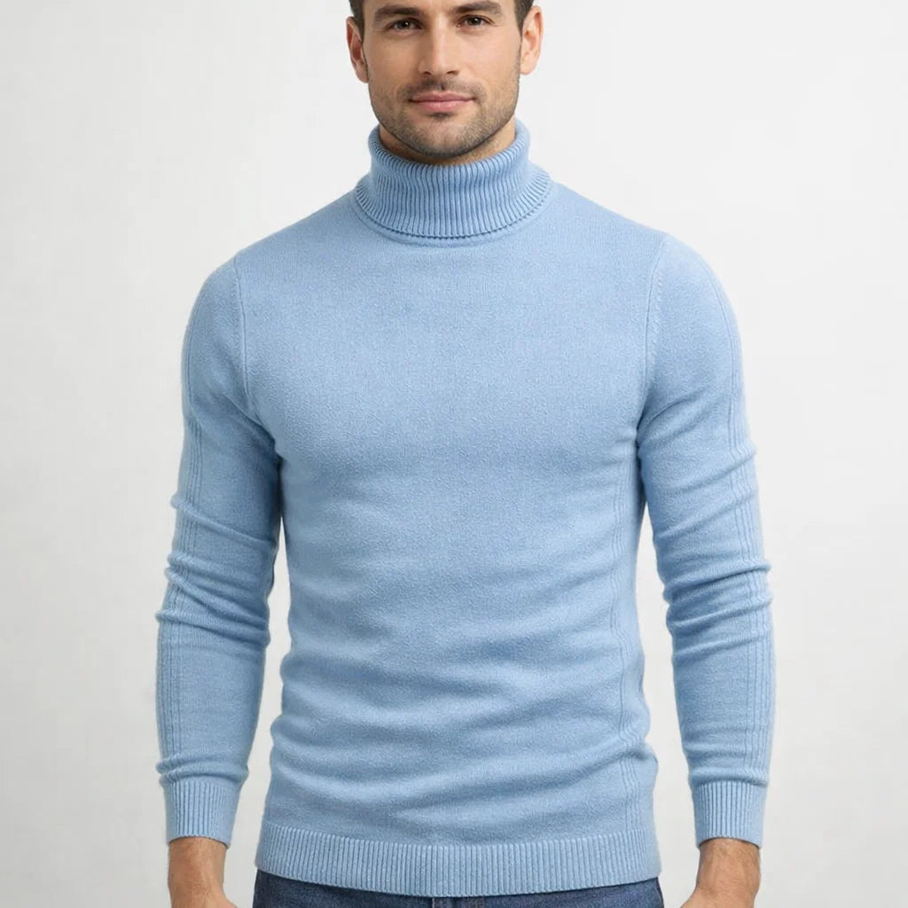 Herren Rollkragenpullover | Zeitloser & Leichter Strickpullover für Alltag & Business | Leon