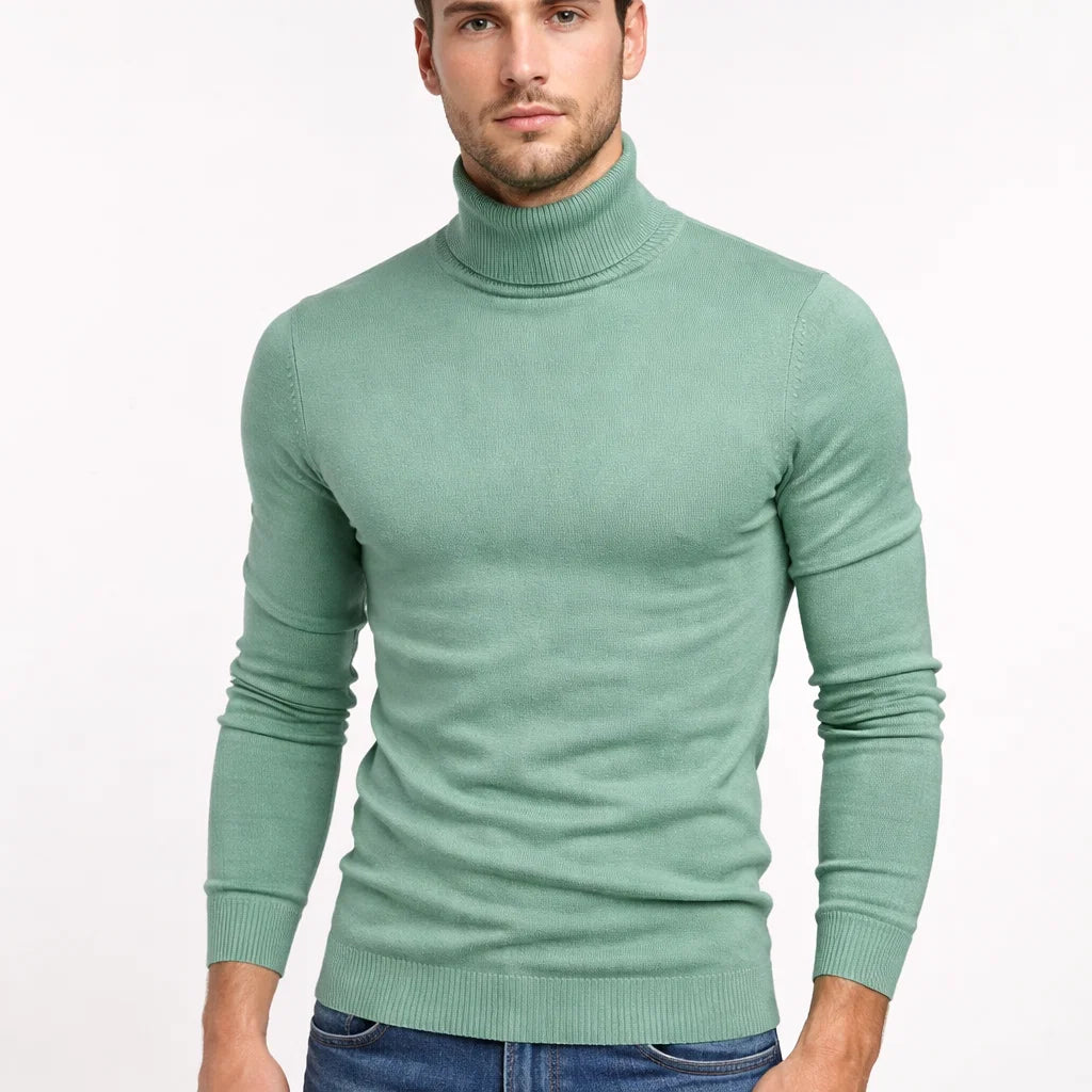 Herren Rollkragenpullover | Zeitloser & Leichter Strickpullover für Alltag & Business | Leon
