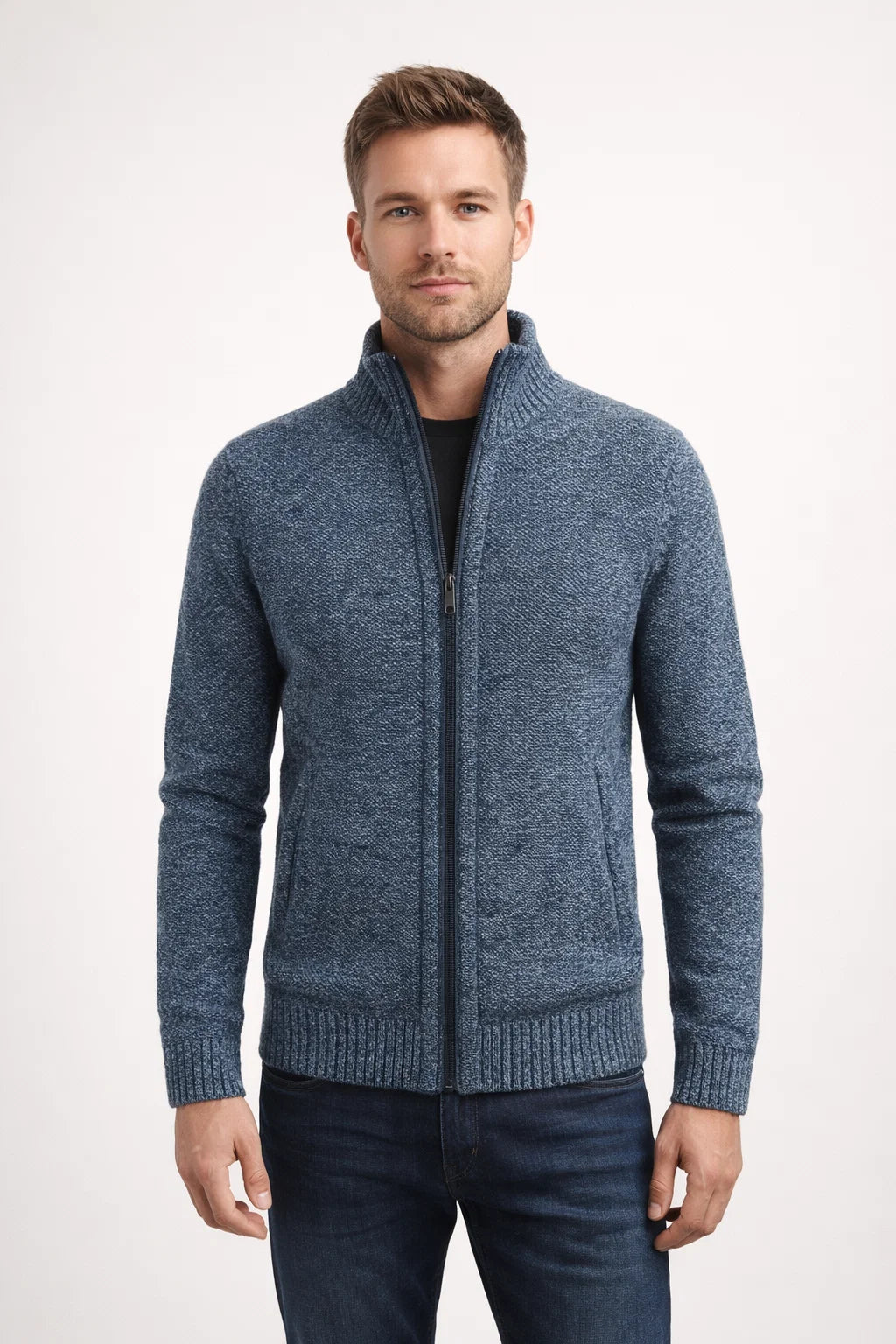 Herren Strickjacke mit Reißverschluss – Modernes Design
