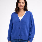 Damen Strick-Cardigan mit V-Ausschnitt und Knöpfen