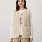 Strickweste Damen – Texturierte Optik mit Taschen