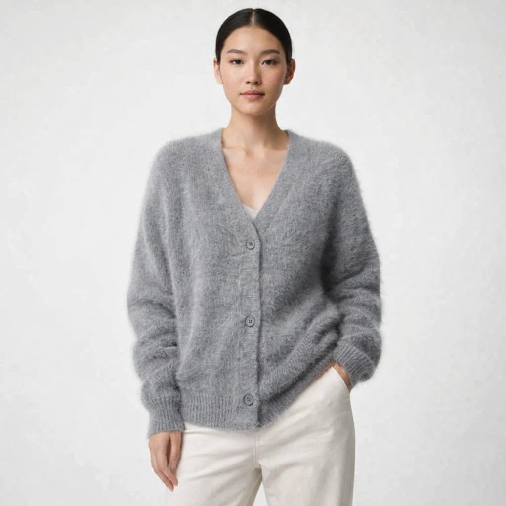 Oversized Strick-Cardigan mit Knopfleiste
