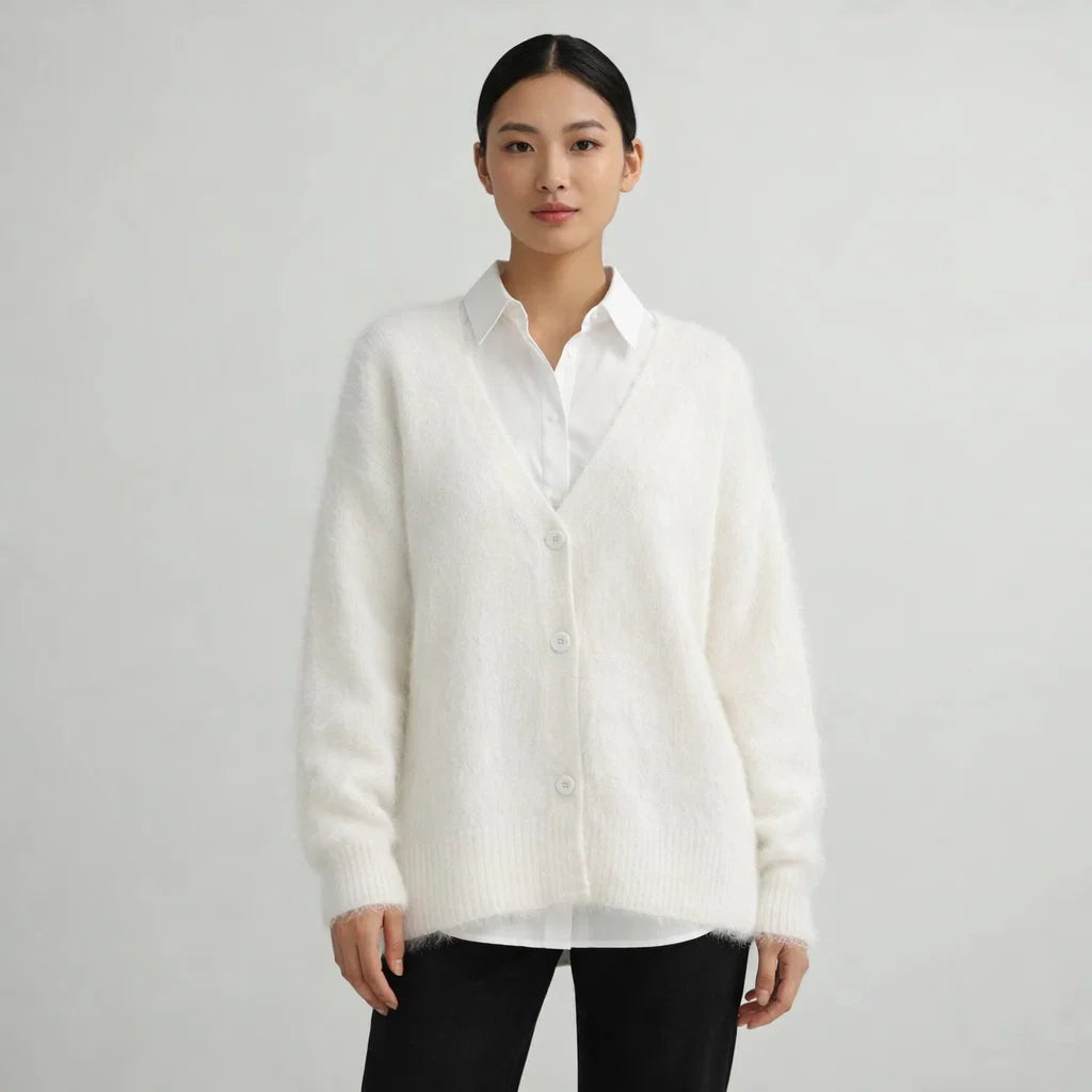 Oversized Strick-Cardigan mit Knopfleiste