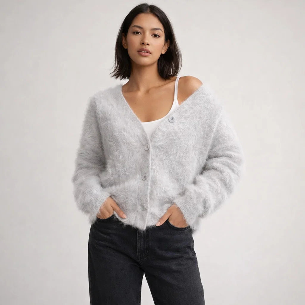 Oversized Strick-Cardigan mit Knopfleiste