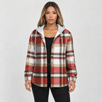 Kariertes Kapuzenhemd mit Knopfleiste