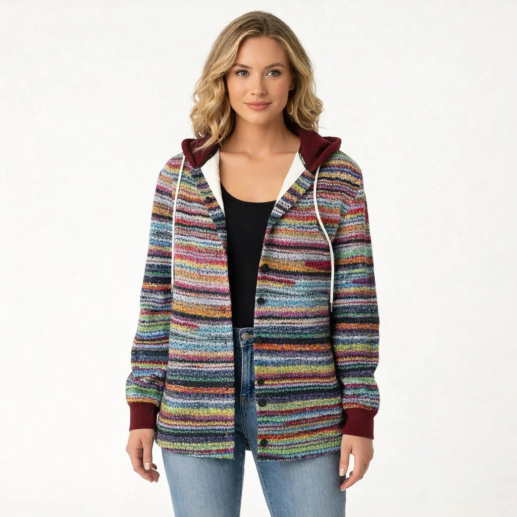 Kariertes Kapuzenhemd mit Knopfleiste