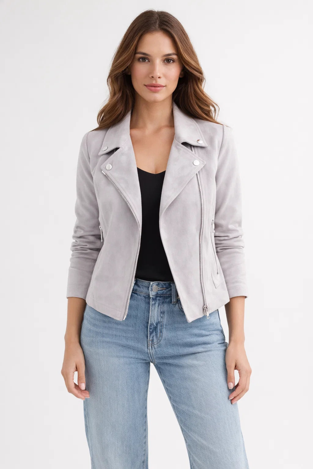 Moderne Damenjacke mit Reißverschlussdesign