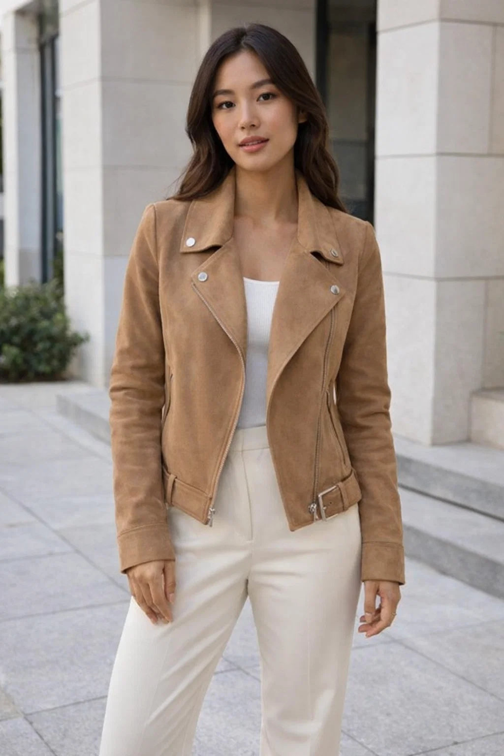 Moderne Damenjacke mit Reißverschlussdesign