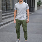Schmale Herren Cargo Chino Hosen