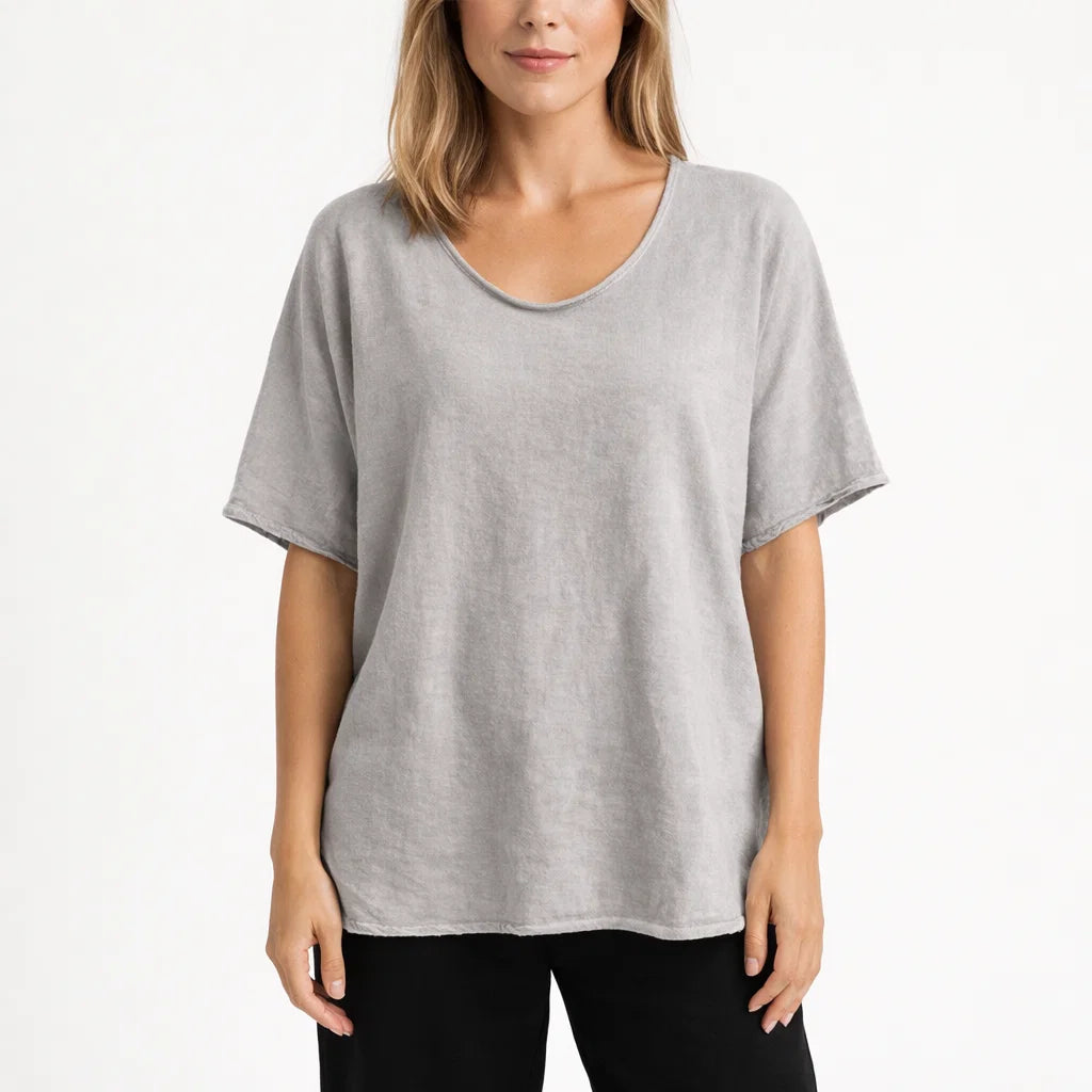 Klassische Kurzarmbluse für Damen in lockerer Passform