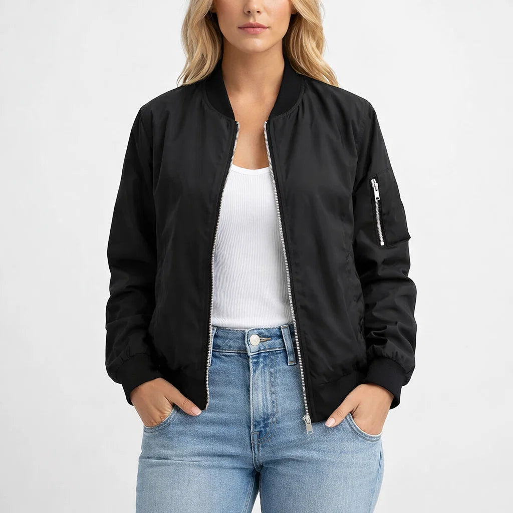 Damen Bomberjacke mit Reißverschluss