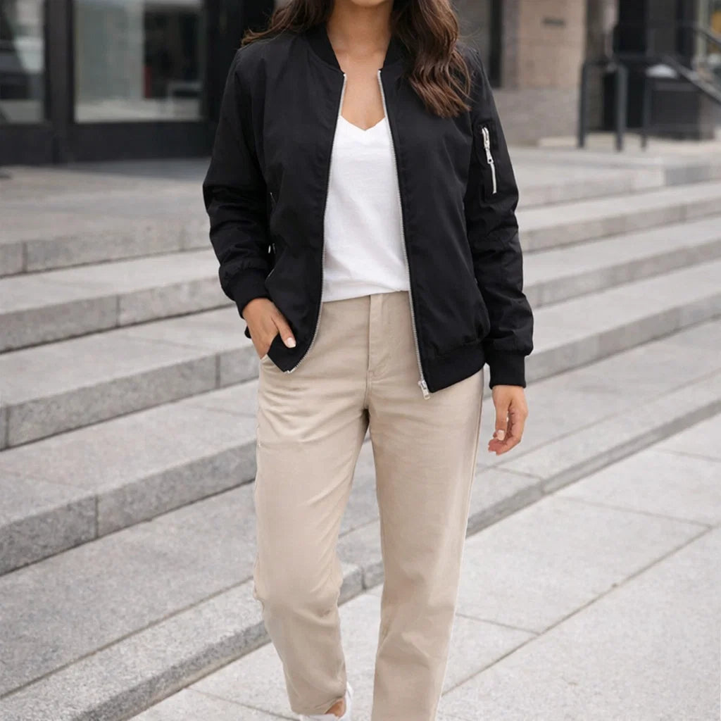 Damen Bomberjacke mit Reißverschluss