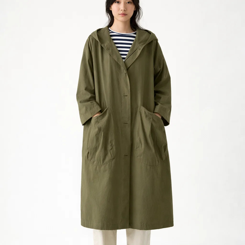 Damen Trenchcoat mit praktischen Eingrifftaschen