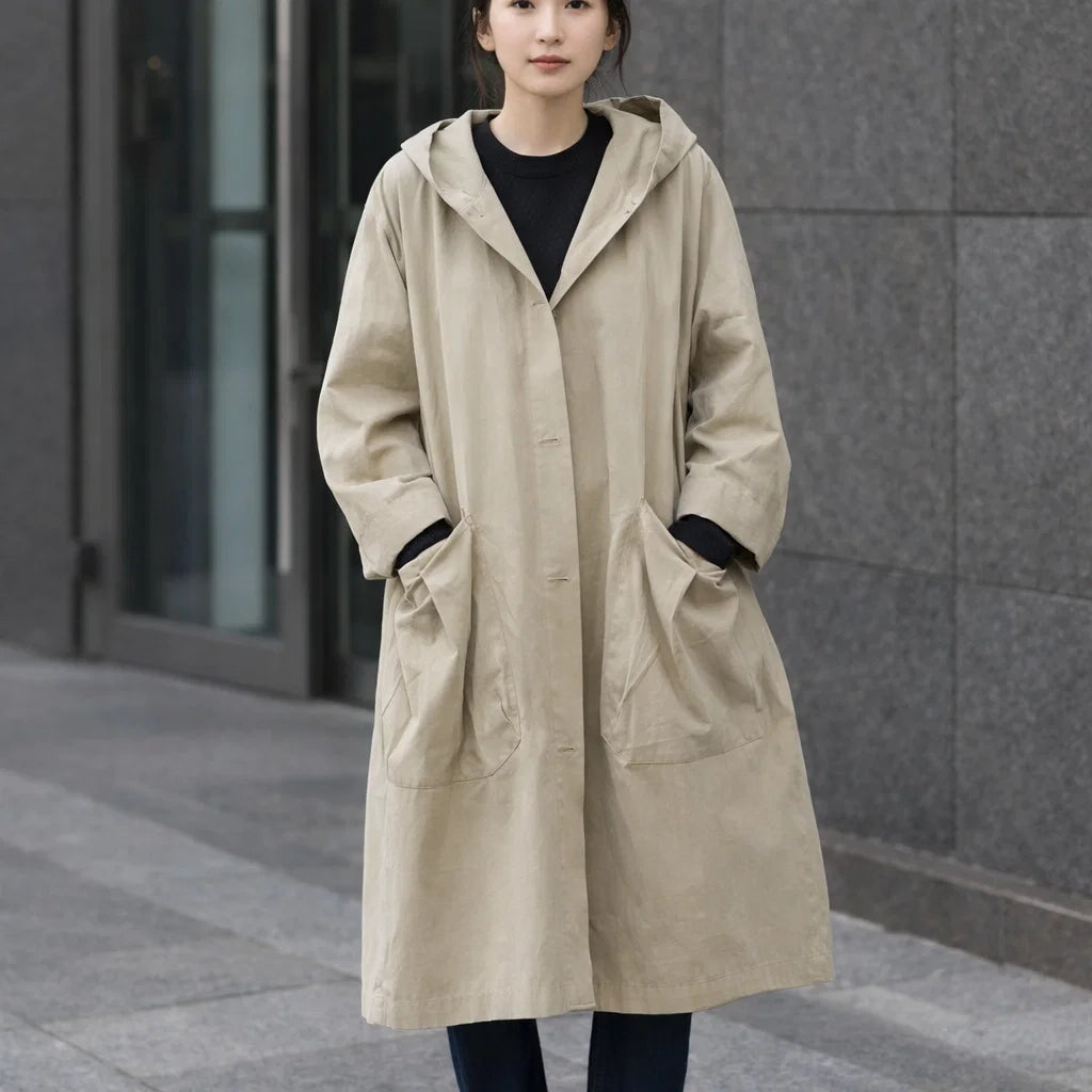 Damen Trenchcoat mit praktischen Eingrifftaschen