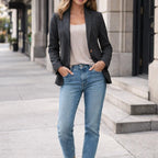 Schmal geschnittener Damenblazer mit Revers