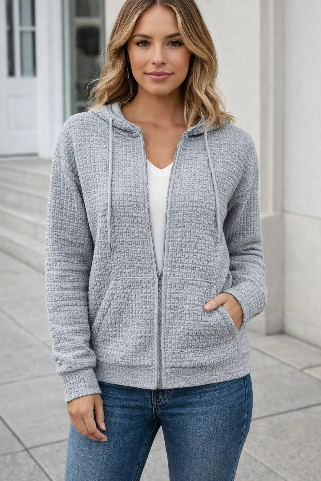 Damen Kapuzenjacke mit Reißverschluss – Lässiger Look