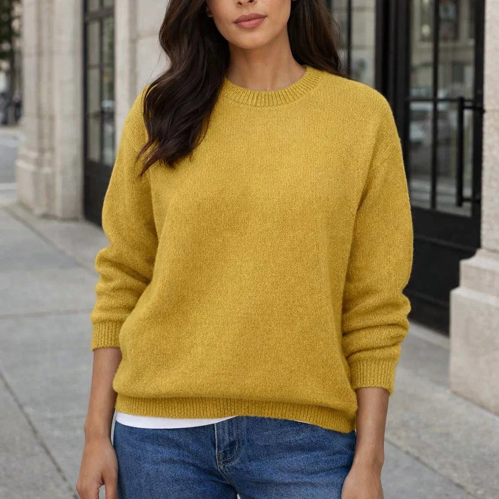 Dahlia | Damen Strickpullover mit Rundhals