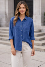 Estelle | Damen Hemd mit Umgeschlagenem Kragen