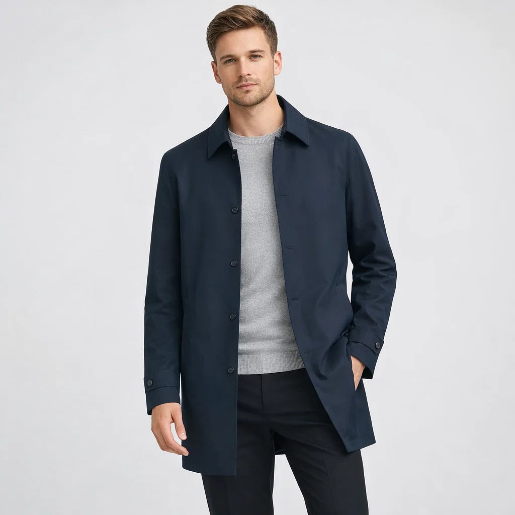 Gefütterter Herren Trenchcoat – Wasserabweisend