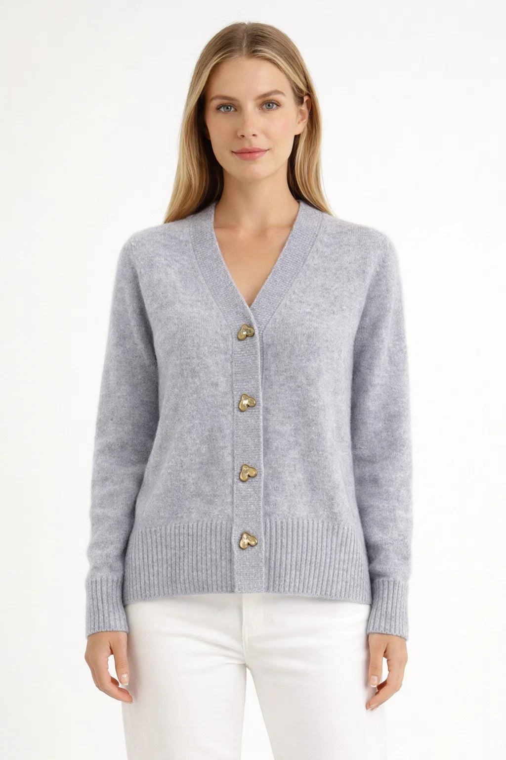 Chasie Eleganter Herzknopf Cardigan