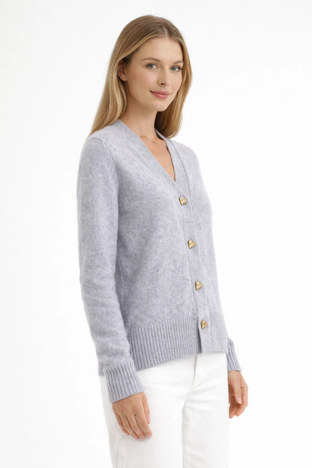 Chasie Eleganter Herzknopf Cardigan