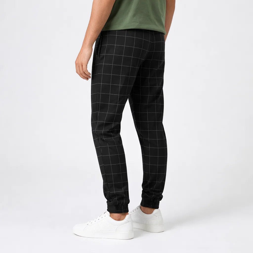 Karierte Herren Jogger Hose – Slim Fit