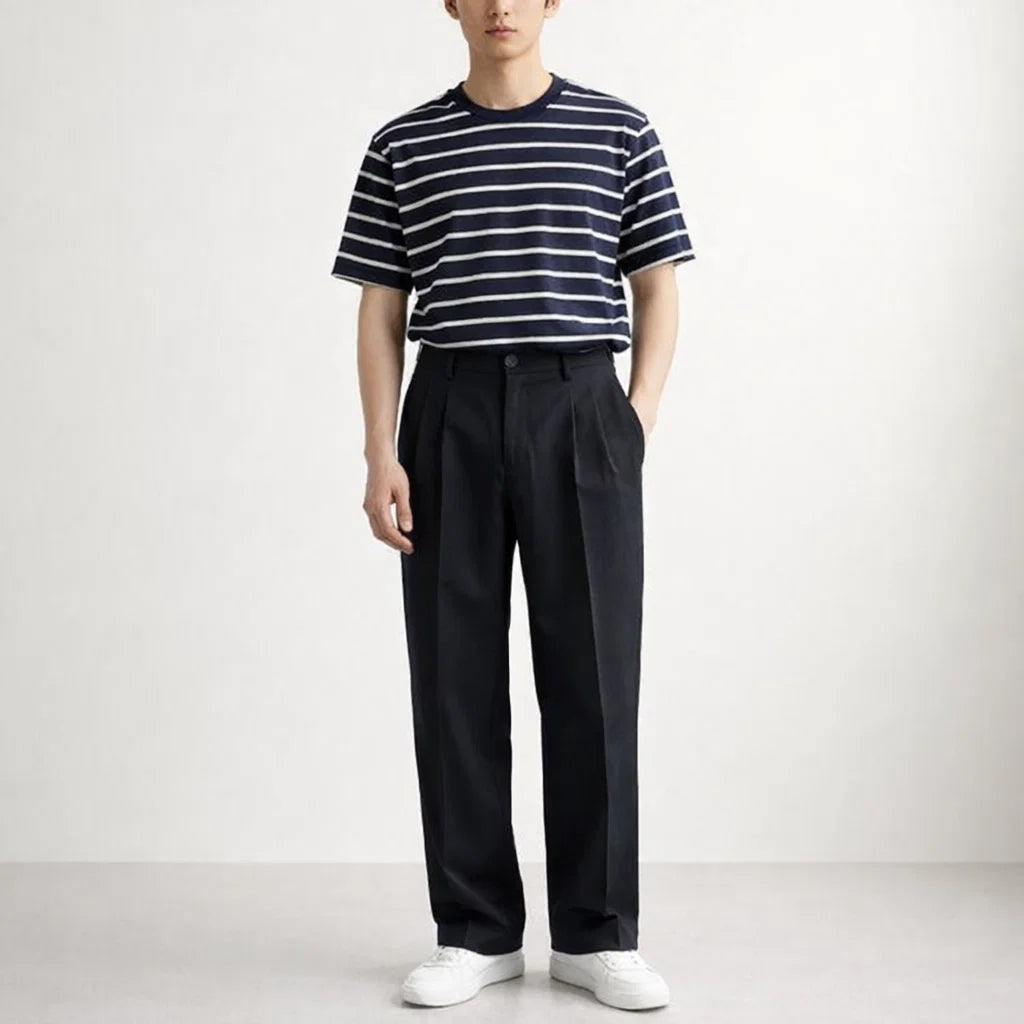 Slim Fit Anzughose | Faltendesign