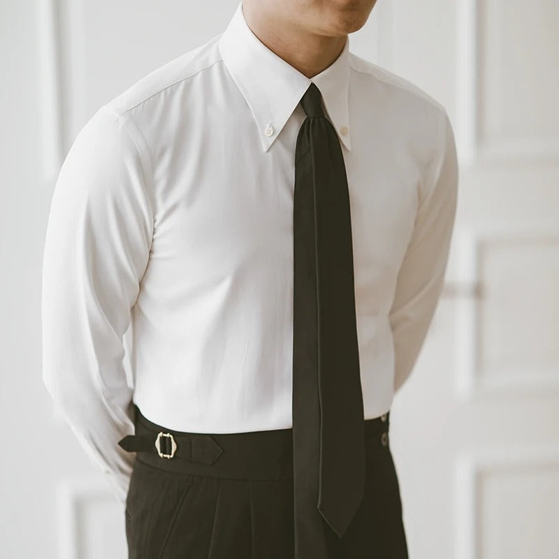 Slim Fit Herrenhemd mit Button-Down Kragen